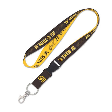 San Diego Padres WinCraft MLB Tatis Jr. Lanyard Brown/Yellow With Detachable Buckle