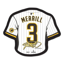 Load image into Gallery viewer, San Diego Padres WinCraft MLB Jackson Merrill Jewelry Card Brown/Yellow/White Jersey Collector Pin
