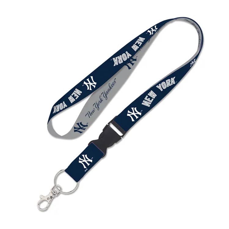 New York Yankees WinCraft MLB 2-Tone Navy Blue/Gray Lanyard With Detachable Buckle