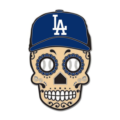 Los Angeles Dodgers WinCraft Collector Enamel Skull Lapel Pin Jewelry Card