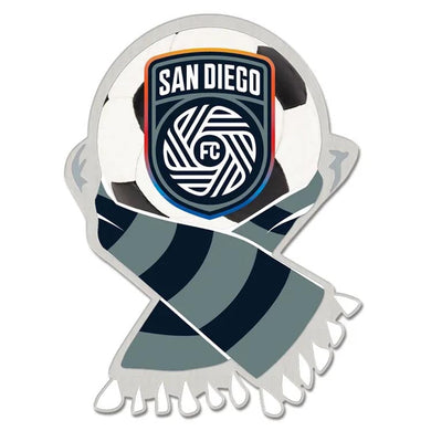 San Diego FC WinCraft Collector Ball Scarf Lapel Pin Jewelry Card