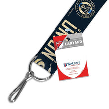 Load image into Gallery viewer, San Diego FC WinCraft Navy Blue/White Lanyard With Detachable Buckle
