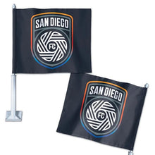 Load image into Gallery viewer, San Diego FC Navy Blue/White Car Flag 11.75&quot; x 14&quot; 
