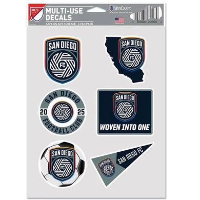 San Diego FC Decal Stickers Multi-Pack 6 Pack