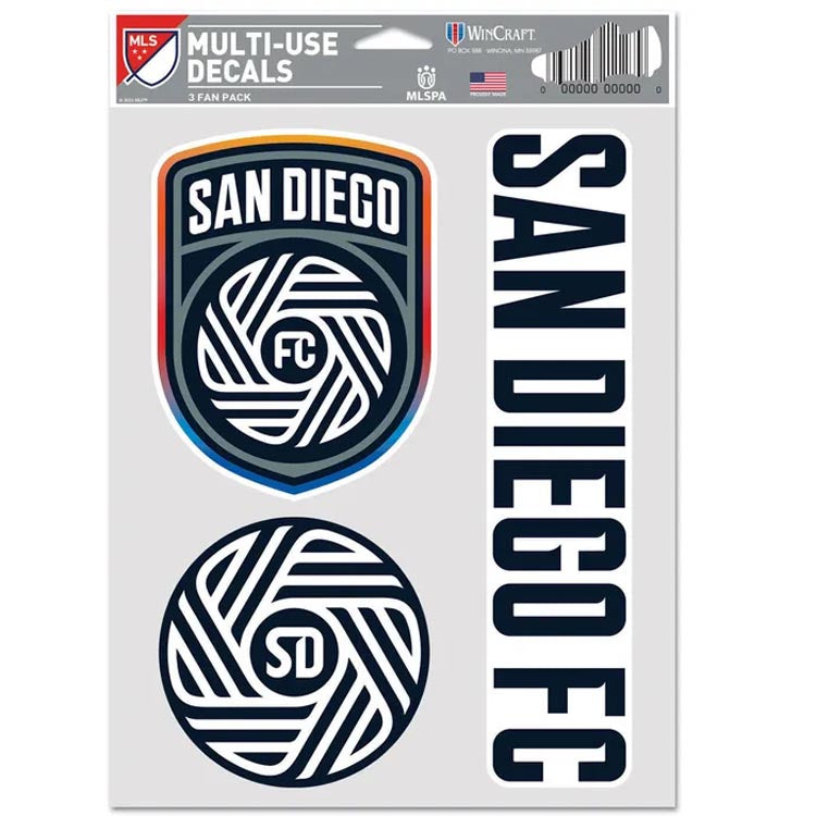 San Diego FC Decal Stickers 3-Pack