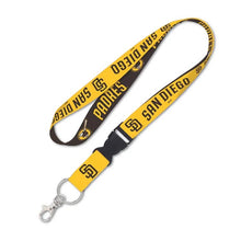 Load image into Gallery viewer, San Diego Padres WinCraft MLB 2-Tone Yellow/Brown Lanyard With Detachable Buckle Swinging Friar
