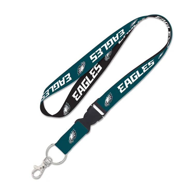 Philadelphia Eagles WinCraft NFL 2-Tone Dark Green/Black/White Lanyard With Detachable Lanyard