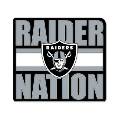 Las Vegas Raiders WinCraft Slogan Raiders Nation Collector Enamel Lapel Pin Jewelry Card