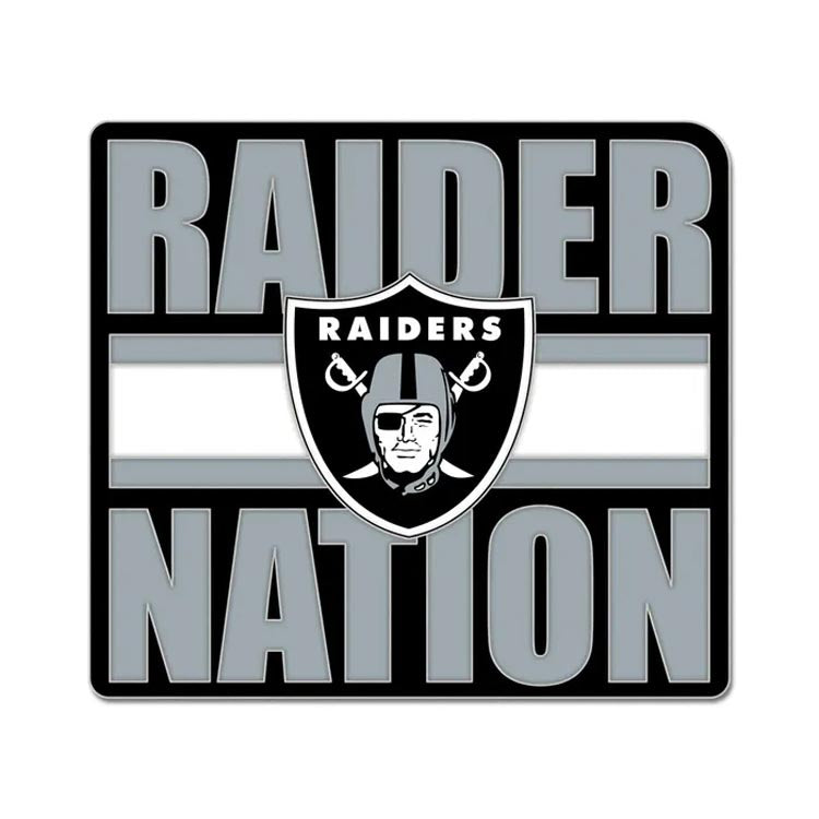 Las Vegas Raiders WinCraft Slogan Raiders Nation Collector Enamel Lapel Pin Jewelry Card