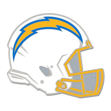 Load image into Gallery viewer, Los Angeles Chargers WinCraft NFL White/Yellow/Sky Blue Helmet Collector Enamel Pin Jewelry Card 
