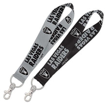 Load image into Gallery viewer, Las Vegas Raiders WinCraft NFL 2-Tone Black/Gray Key Strap Lanyard
