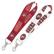 Load image into Gallery viewer, San Francisco 49ers WinCraft NFL 2-Tone Maroon/White Key Strap Lanyard
