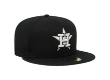 Load image into Gallery viewer, Houston Astros New Era MLB 59FIFTY 5950 Fitted Cap Hat Black Crown/Visor White Logo
