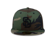 Load image into Gallery viewer, San Diego Padres New Era MLB 59Fifty 5950 Fitted Cap Hat Camo Crown/Visor Black Logo
