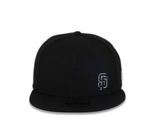 Load image into Gallery viewer, San Diego Padres MLB Fitted Cap Hat Black Crown/Visor Black/White Flawless Logo
