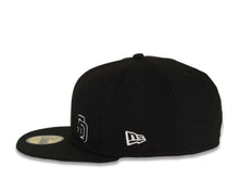 Load image into Gallery viewer, San Diego Padres MLB Fitted Cap Hat Black Crown/Visor Black/White Flawless Logo
