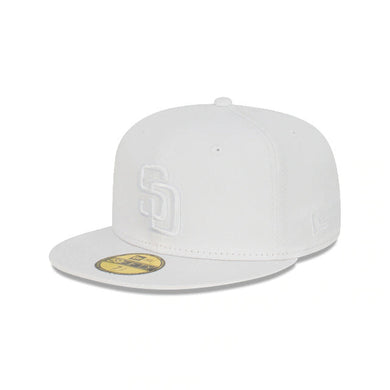 San Diego Padres MLB 59FIFTY 5950 Fitted Cap Hat White Crown/Visor White Logo