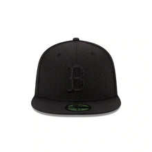 Load image into Gallery viewer, Boston Red Sox New Era MLB 59FIFTY 5950 Fitted Cap Hat Black Crown/Visor Black Logo 
