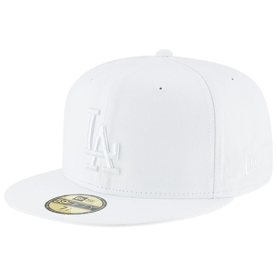 Los Angeles Dodgers New Era MLB 59Fifty 5950 Fitted Cap Hat All White Crown/Visor White Logo