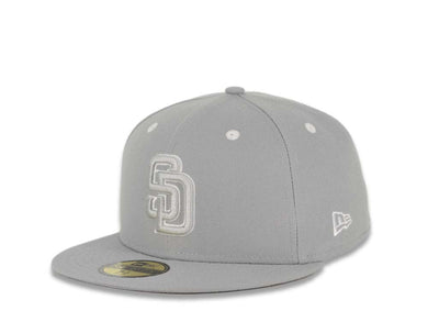 San Diego Padres MLB Fitted Cap Hat Gray Crown/Visor Gray/White Logo