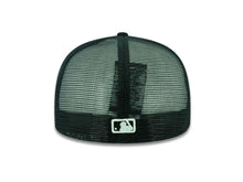 Load image into Gallery viewer, San Diego Padres New Era MLB 59Fifty 5950 Fitted Mesh Trucker Cap Hat Black Crown/Visor Black Logo 
