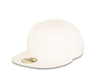 Atlanta Braves New Era MLB 59Fifty 5950 Fitted Cap Hat All White Crown/Visor White Logo