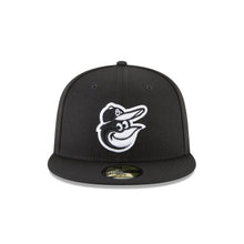Load image into Gallery viewer, Baltimore Orioles New Era MLB 59Fifty 5950 Fitted Cap Hat Black Crown/Visor Black/White Bird Logo
