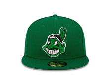 Load image into Gallery viewer, Cleveland Indians New Era MLB 59Fifty 5950 Fitted Cap Hat Green Crown/Visor Green/White Chief Wahoo Logo
