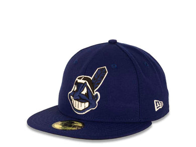 Cleveland Indians New Era MLB 59FIFTY 5950 Fitted Cap Hat Royal Blue Crown/Visor White/Royal Blue Chief Wahoo Logo