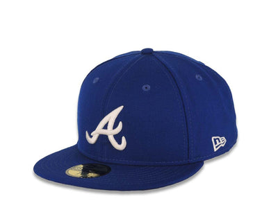 Atlanta Braves New Era MLB 59FIFTY 5950 Fitted Cap Hat Royal Blue Crown/Visor White Logo