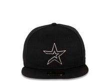 Load image into Gallery viewer, Houston Astros New Era MLB 59FIFTY 5950 Fitted Cap Hat Black Crown/Visor Black/White Logo
