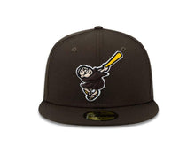 Load image into Gallery viewer, San Diego Padres New Era MLB 59Fifty 5950 Fitted Cap Hat Brown Crown/Visor Brown/Yellow/Black Swinging Friar Monk Logo
