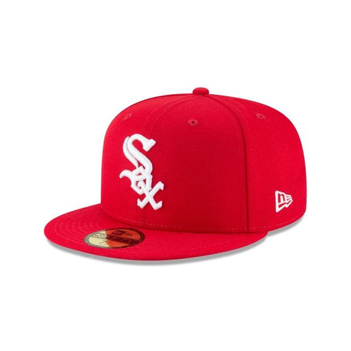 Chicago White Sox New Era MLB 59Fifty 5950 Fitted Cap Hat Red Crown/Visor White Logo