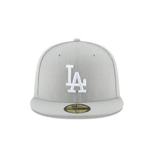 Load image into Gallery viewer, Los Angeles Dodgers New Era MLB 59FIFTY 5950 Fitted Cap Hat Gray Crown/Visor White Logo 
