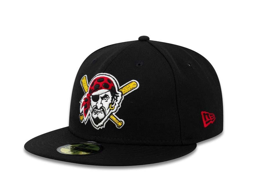 Pittsburgh Pirates New Era MLB 59Fifty 5950 Fitted Cap Hat Black Crown/Visor Pirate Head Logo