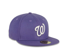 Load image into Gallery viewer, Washington Nationals New Era MLB 59FIFTY 5950 Fitted Cap Hat Purple Crown/Visor White Logo
