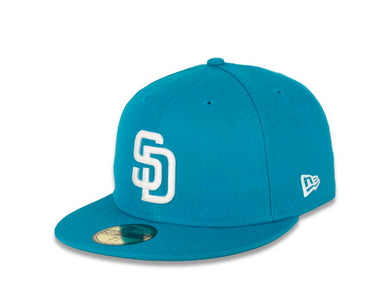 San Diego Padres New Era MLB 59FIFTY 5950 Fitted Cap Hat Turquoise Crown/Visor White Logo