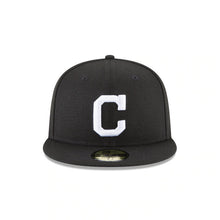 Load image into Gallery viewer, Cleveland Indians New Era MLB 59FIFTY 5950 Fitted Cap Hat Black Crown/Visor White C Logo
