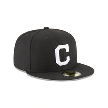 Load image into Gallery viewer, Cleveland Indians New Era MLB 59FIFTY 5950 Fitted Cap Hat Black Crown/Visor White C Logo
