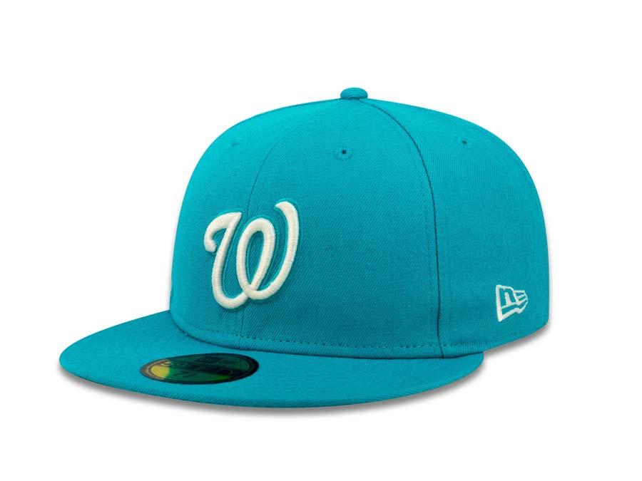 Washington Nationals New Era MLB 59FIFTY 5950 Fitted Cap Hat Blue Crown/Visor Blue Logo 