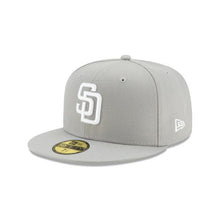Load image into Gallery viewer, San Diego Padres New Era MLB 59Fifty 5950 Fitted Cap Hat Gray Crown/Visor White Logo
