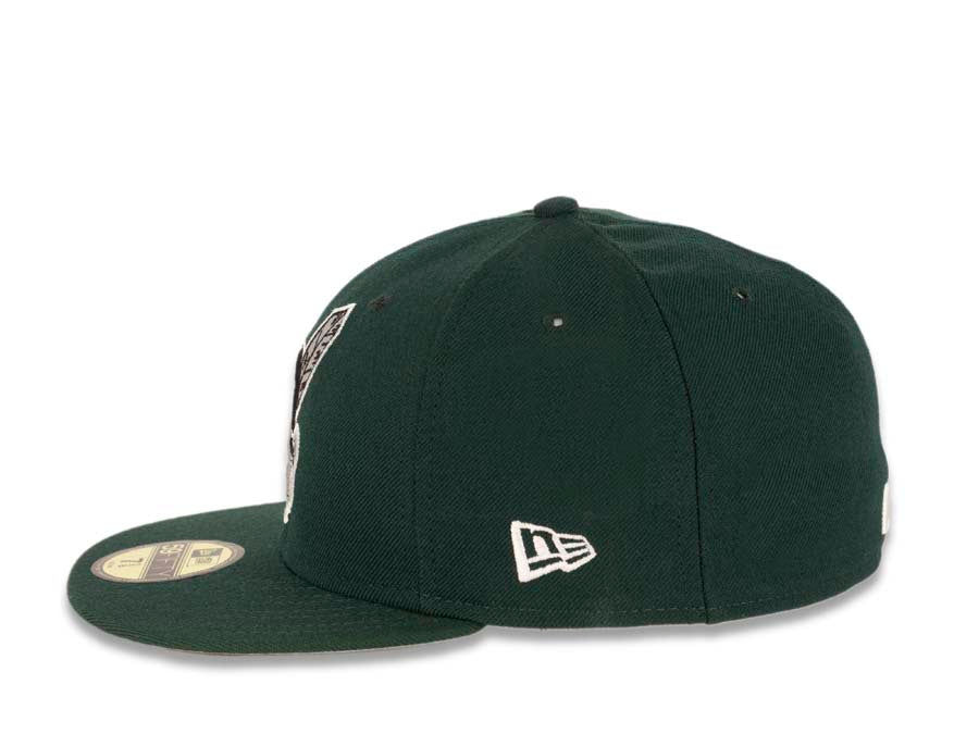 Cleveland Indians New Era MLB 59FIFTY 5950 Fitted Cap Hat Dark Green C Capland