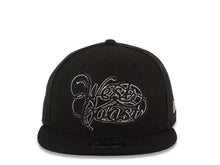 Load image into Gallery viewer, West Coast New Era 59FIFTY 5950 Fitted Cap Hat Black Crown/Visor Black/White Script Logo
