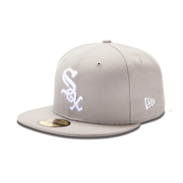 Chicago White Sox New Era 59FIFTY 5950 Fitted Cap Hat Gray Crown/Visor White Logo 