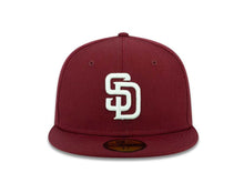 Load image into Gallery viewer, San Diego Padres New Era MLB 59FIFTY 5950 Fitted Cap Hat Cardinal Crown/Visor White Logo 
