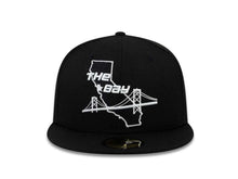 Load image into Gallery viewer, THe Bay New Era 59FIFTY 5950 Fitted Cap Hat Black Crown/Visor Black/White Logo 
