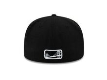 Load image into Gallery viewer, THe Bay New Era 59FIFTY 5950 Fitted Cap Hat Black Crown/Visor Black/White Logo 
