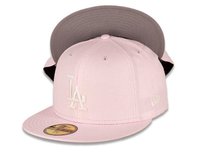 Los Angeles Dodgers New Era MLB 59FIFTY 5950 Fitted Cap Hat Pink Crown/Visor White Logo (Pastel) 