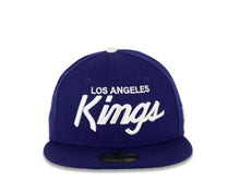 Load image into Gallery viewer, Los Angeles Kings New Era NHL 59FIFTY 5950 Fitted Cap Hat Royal Blue Crown/Visor White “Text” Logo 
