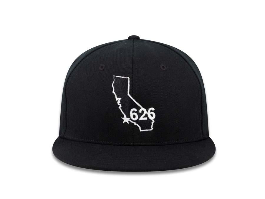 626 New Era 59FIFTY 5950 Fitted Cap Hat Black Crown/Visor Black